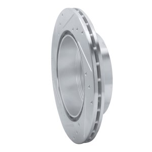 Mitsubishi Eclipse Brake Rotor (1) - Rear Right - R1 Concepts - Drilled & Slotted - Silver - `06-`12